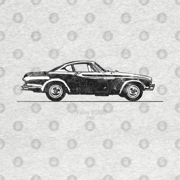 Volvo P1800 1961 - Black and White by SPJE Illustration Photography